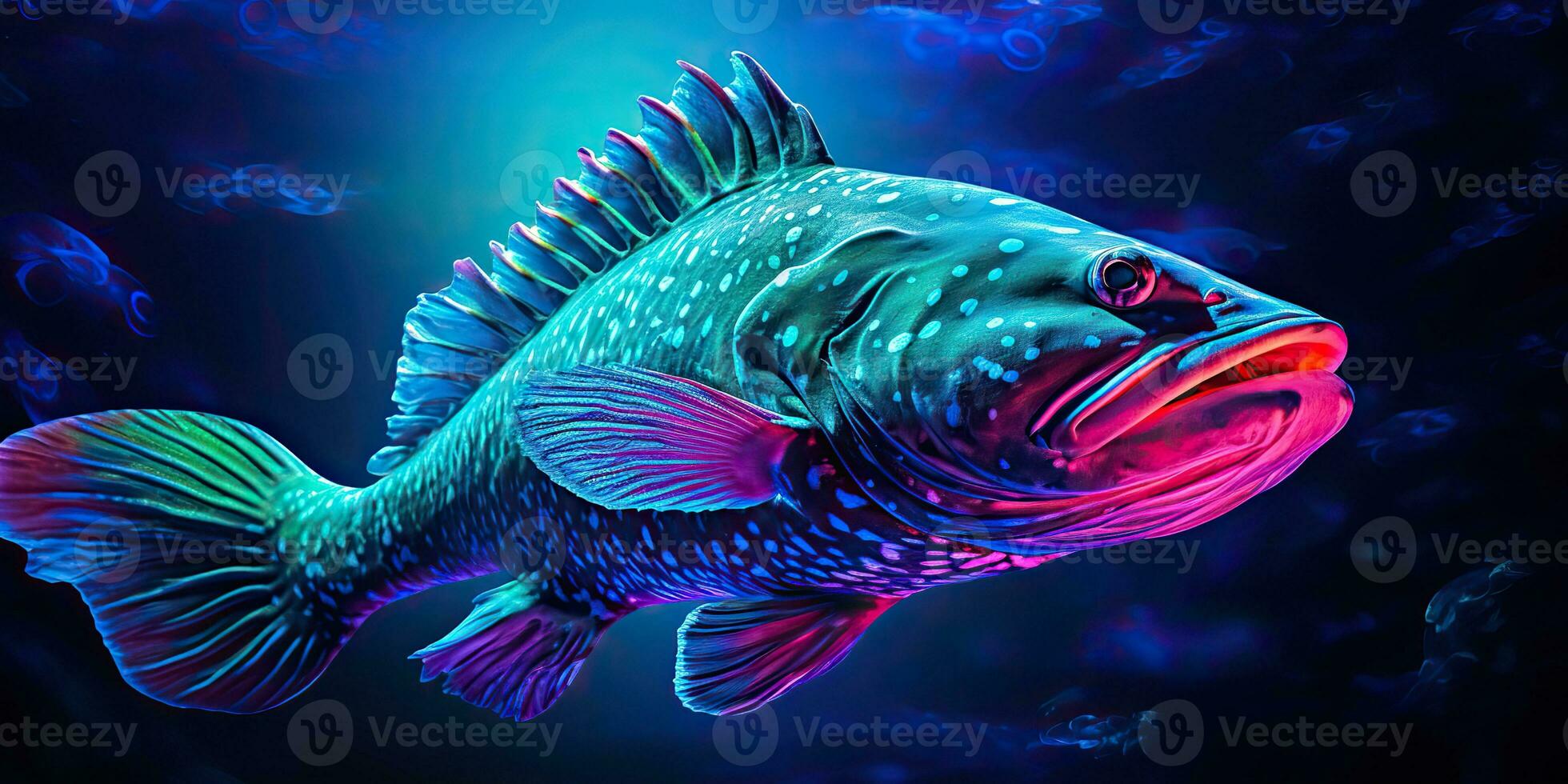 ai gegenereerd. ai generatief. realistisch foto illustratie van atlantic kabeljauw vis. visvangst onderwater- wild nautische wereld. grafisch kunst