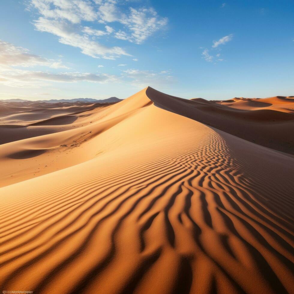 mysterieus woestijn landschap met zand duinen foto