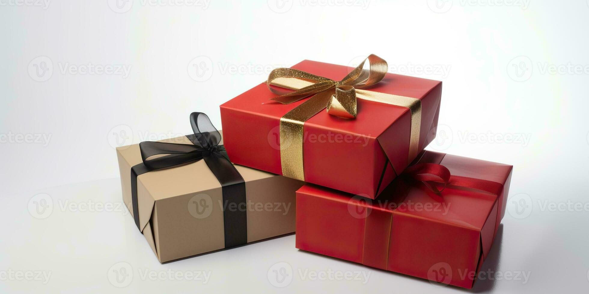 ai gegenereerd. ai generatief. nieuw jaar Kerstmis Kerstmis geschenk Cadeau doos. romantisch verjaardag viering verrassing kleur lint doos. grafisch kunst foto