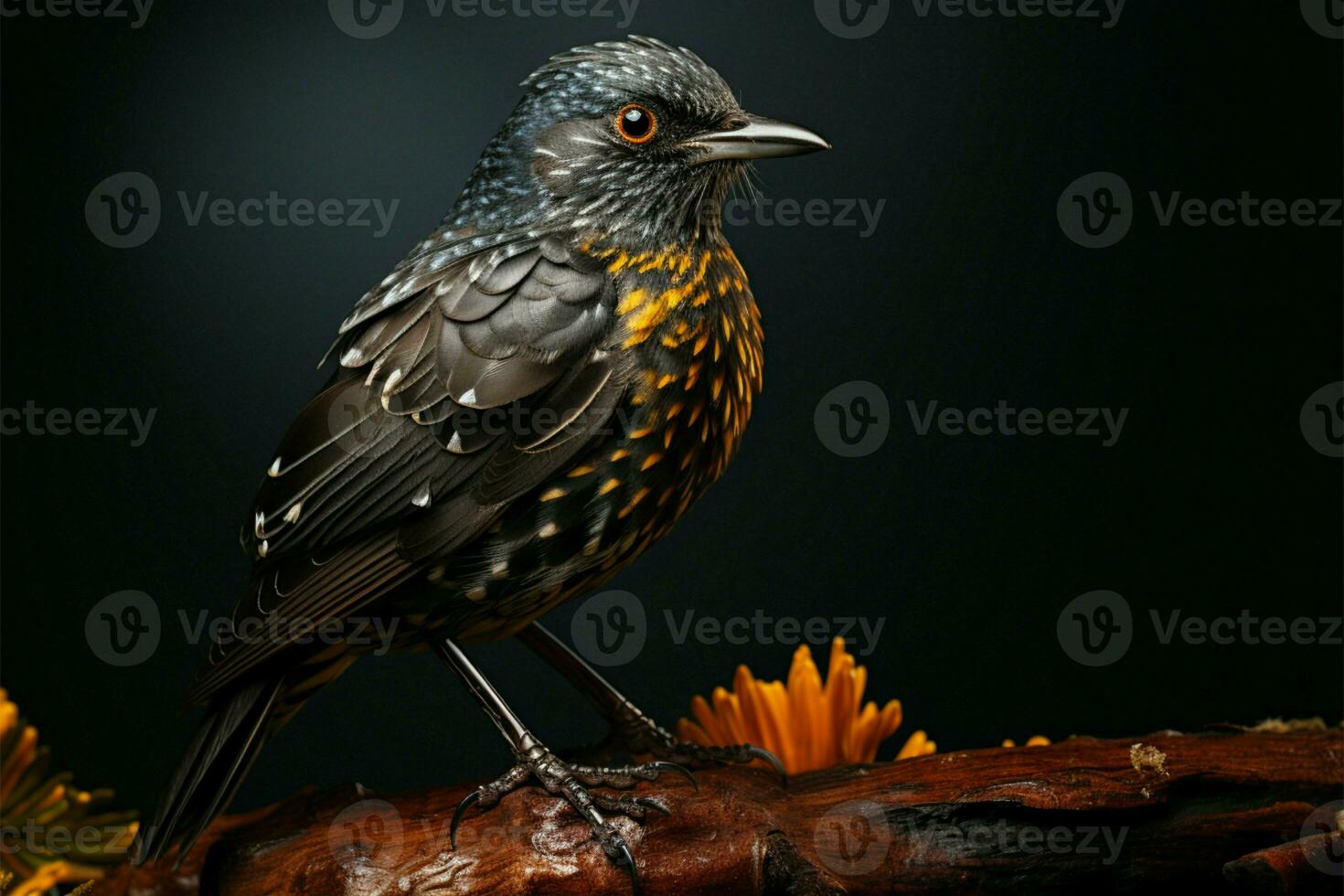 een lid van de turdidae familie, turdus merula is de gemeenschappelijk merel ai gegenereerd foto