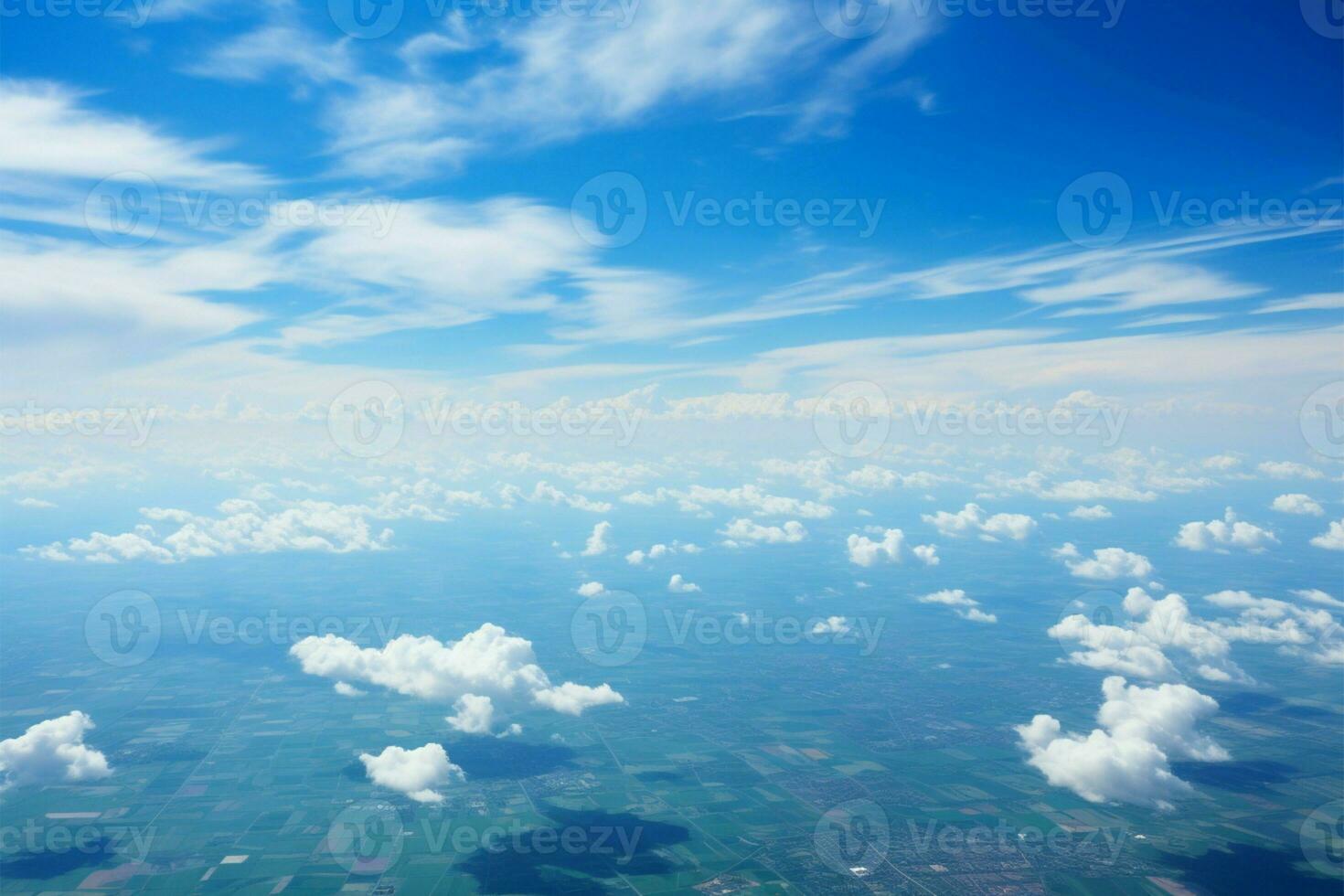 rustig achtergrond. getextureerde wolken in blauw lucht creëren sereen atmosfeer ai gegenereerd foto