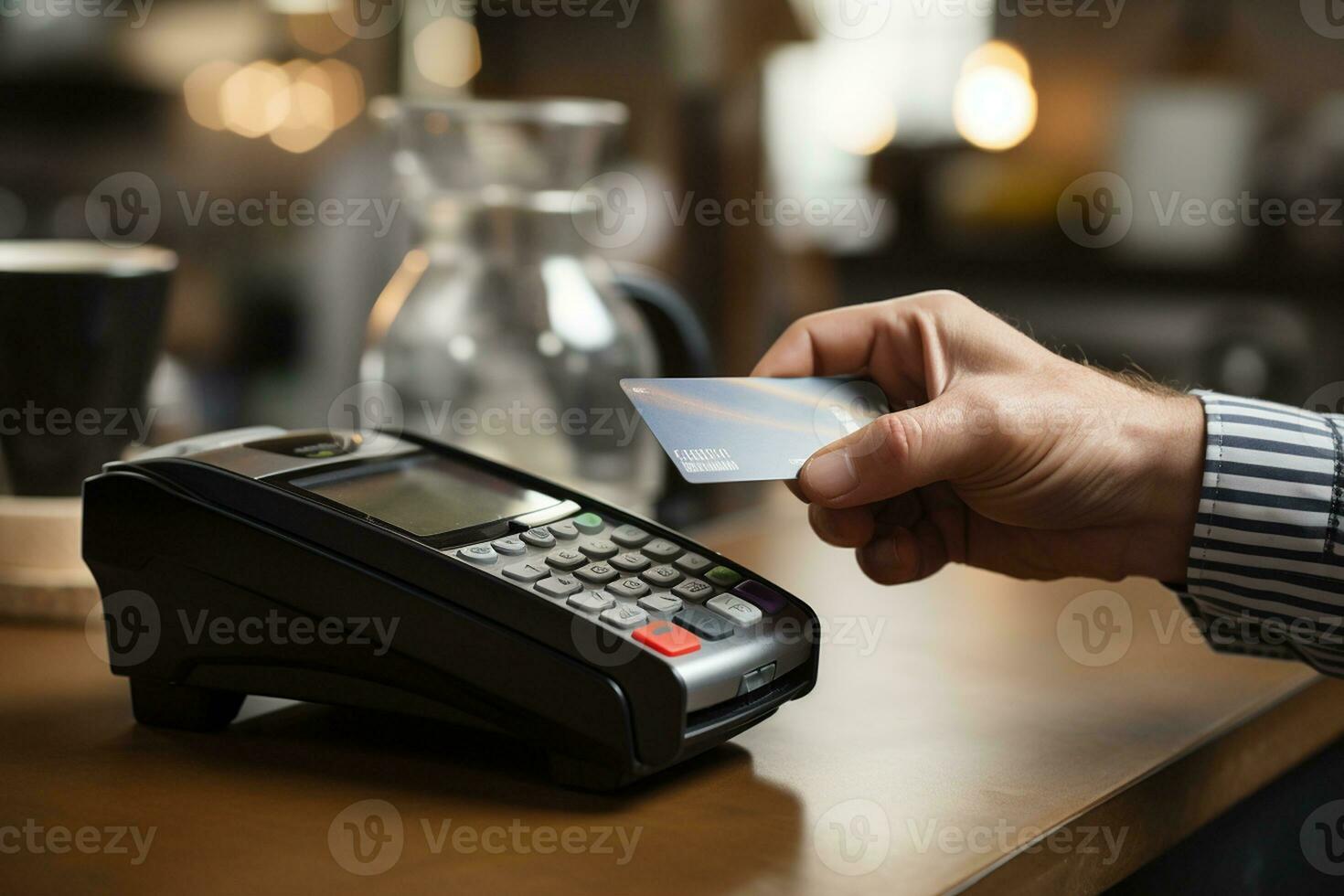 klant ervaring in betaling de credit kaart verbinding. generatief door ai foto