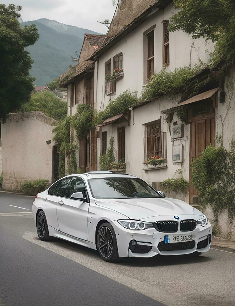 een mooi BMW auto in een mooi instelling foto