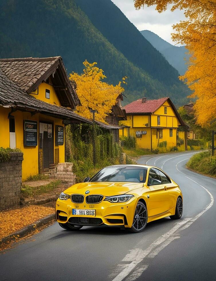 een mooi BMW auto in een mooi instelling foto