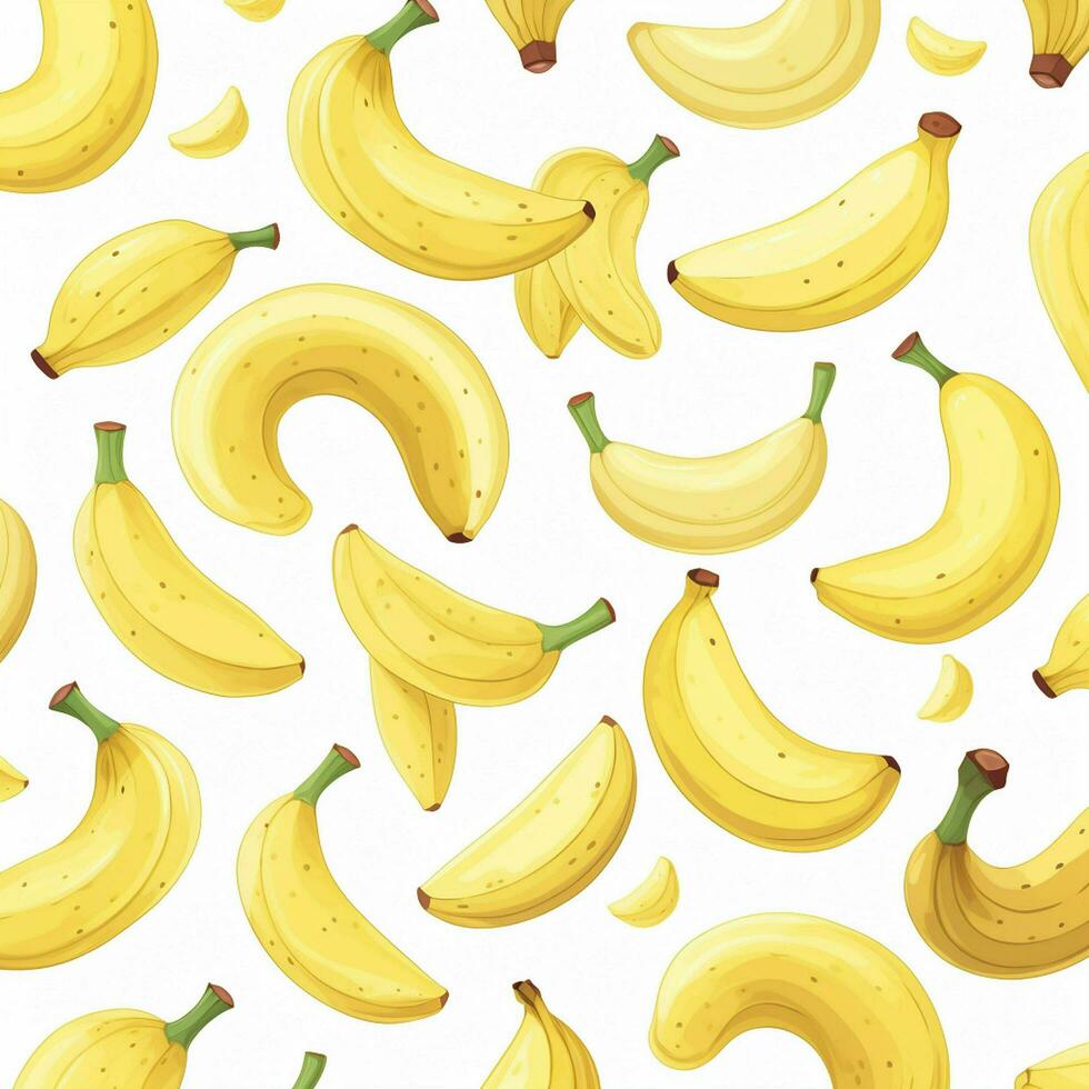 bananen en bladeren Aan wit achtergrond ontwerp. ai gegenereerd foto