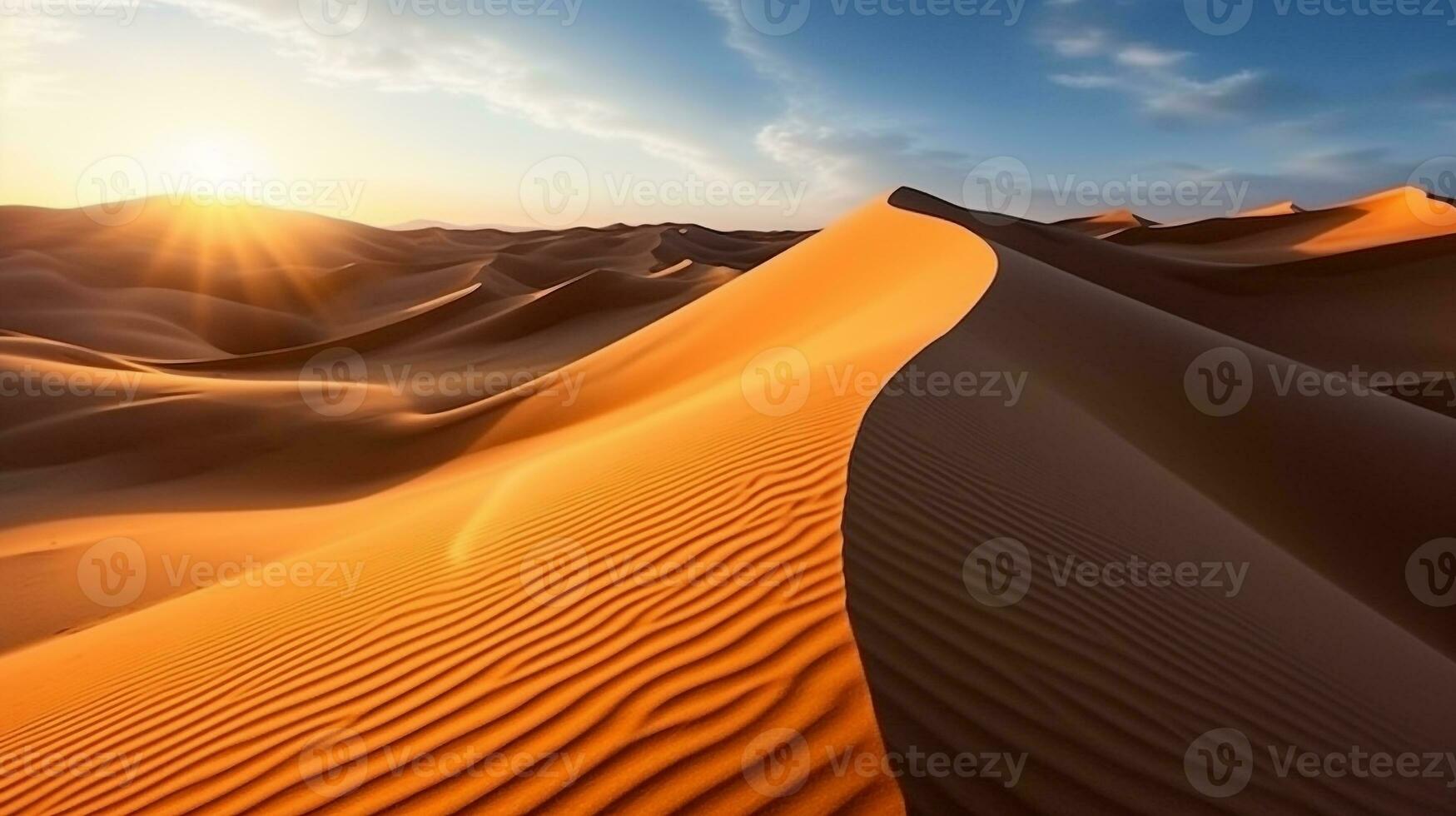 mooi zand duinen in de Sahara woestijn .generatief ai. foto