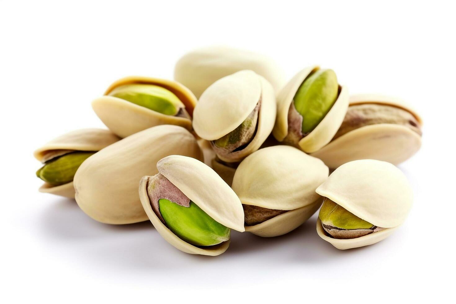 pistache noten geïsoleerd Aan een wit achtergrond.generatief ai. foto