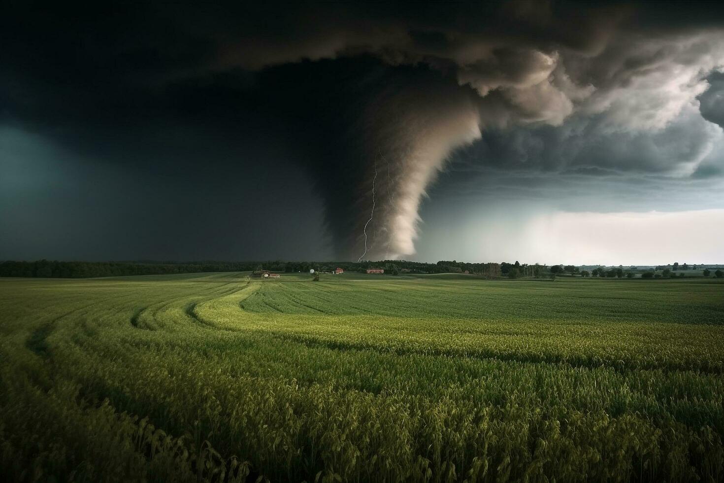 tornado in de weide.generatief ai. foto