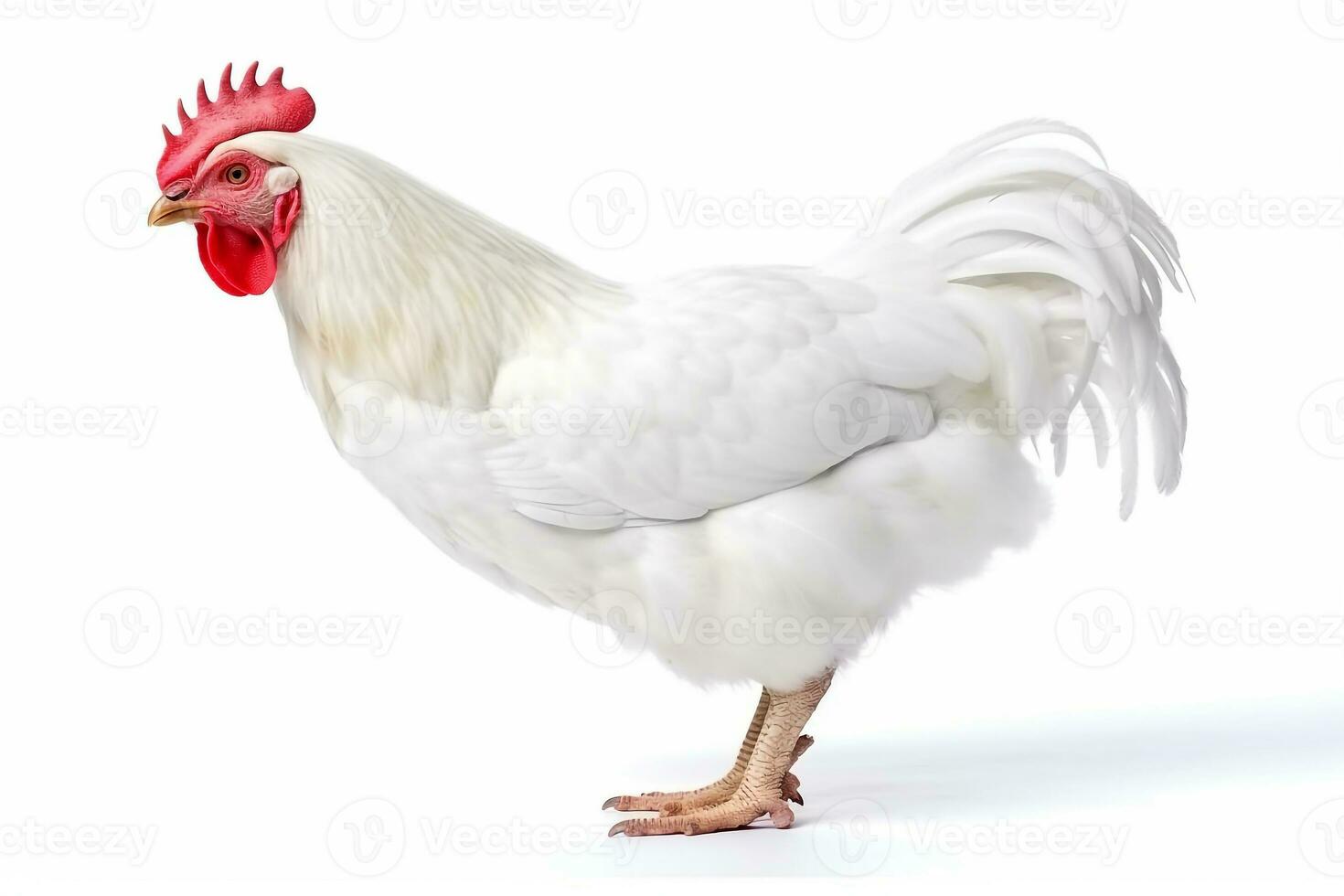 wit kip isoleren Aan wit achtergrond.generatief ai. foto