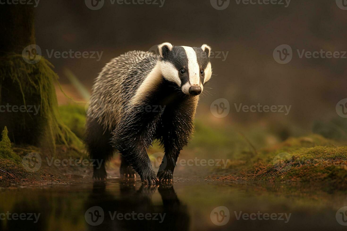 Europese das wandelen in de bos.generatief ai. foto