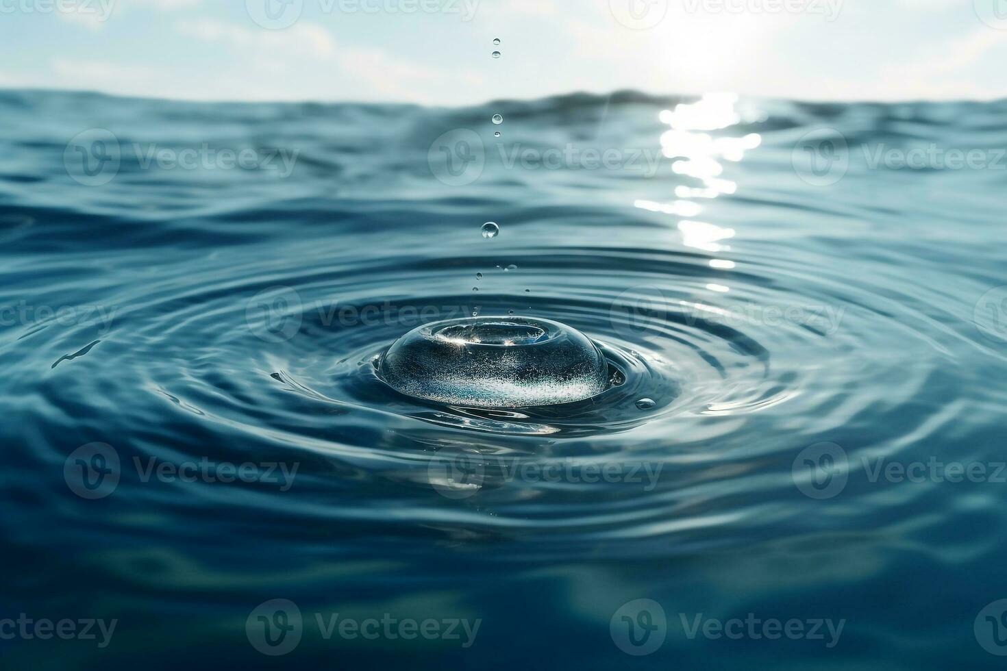 water laten vallen dropping in de oceaan foto