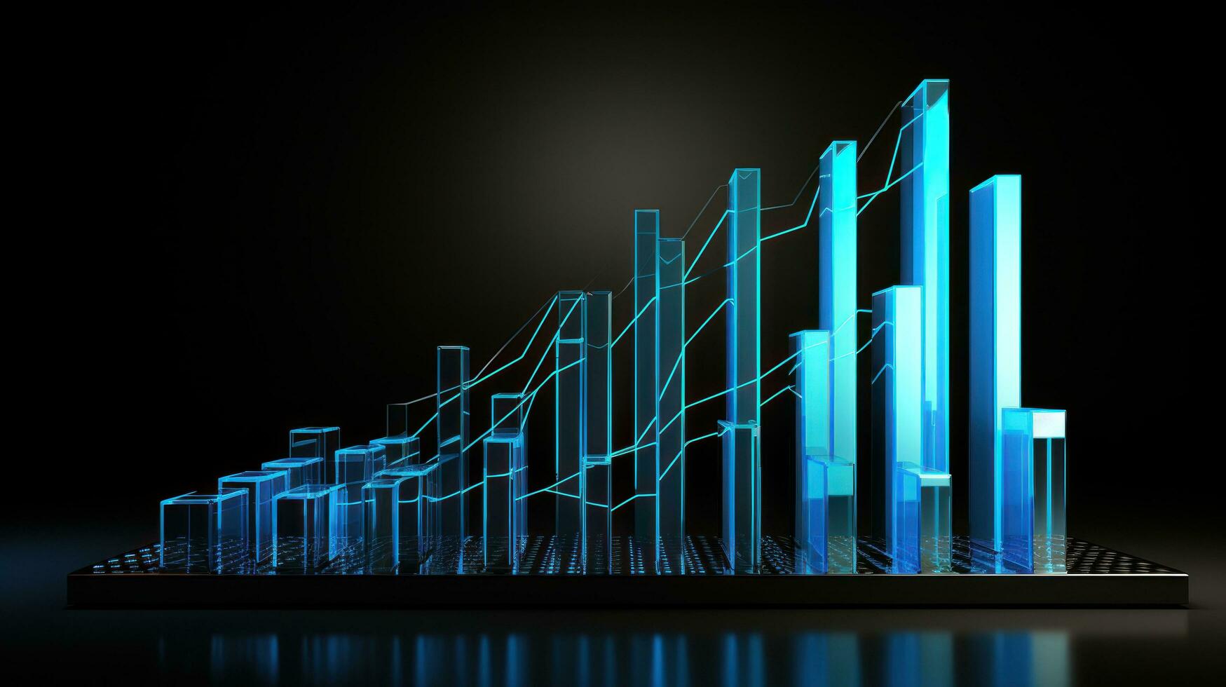 financieel groei. diagram tonen naar boven neiging in winsten foto