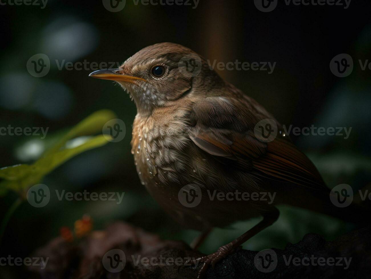 nachtegaal vogel portret gemaakt met generatief ai technologie foto