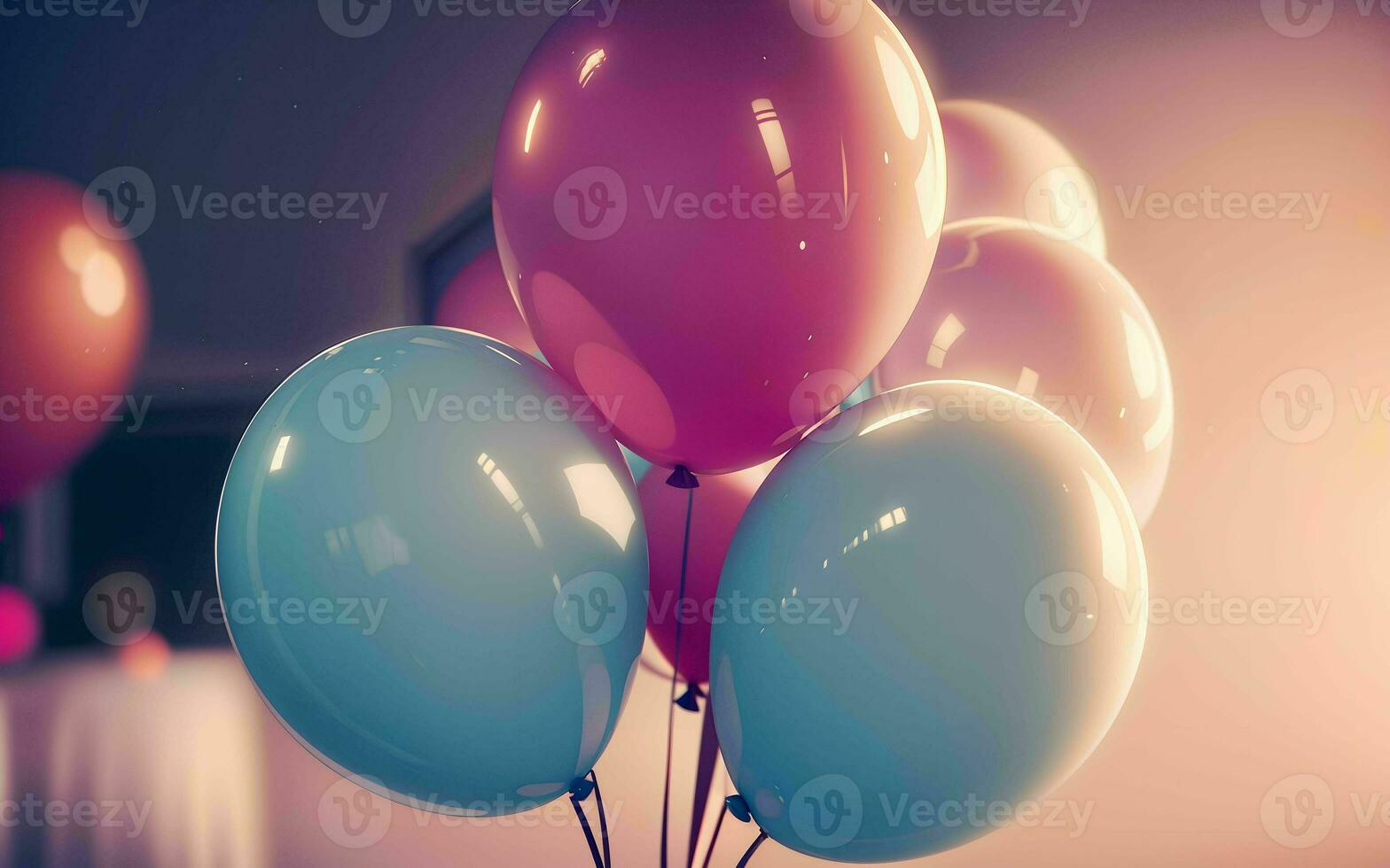 levendig pastel kleur ballonnen verlichten speels creaties ai gegenereerd foto