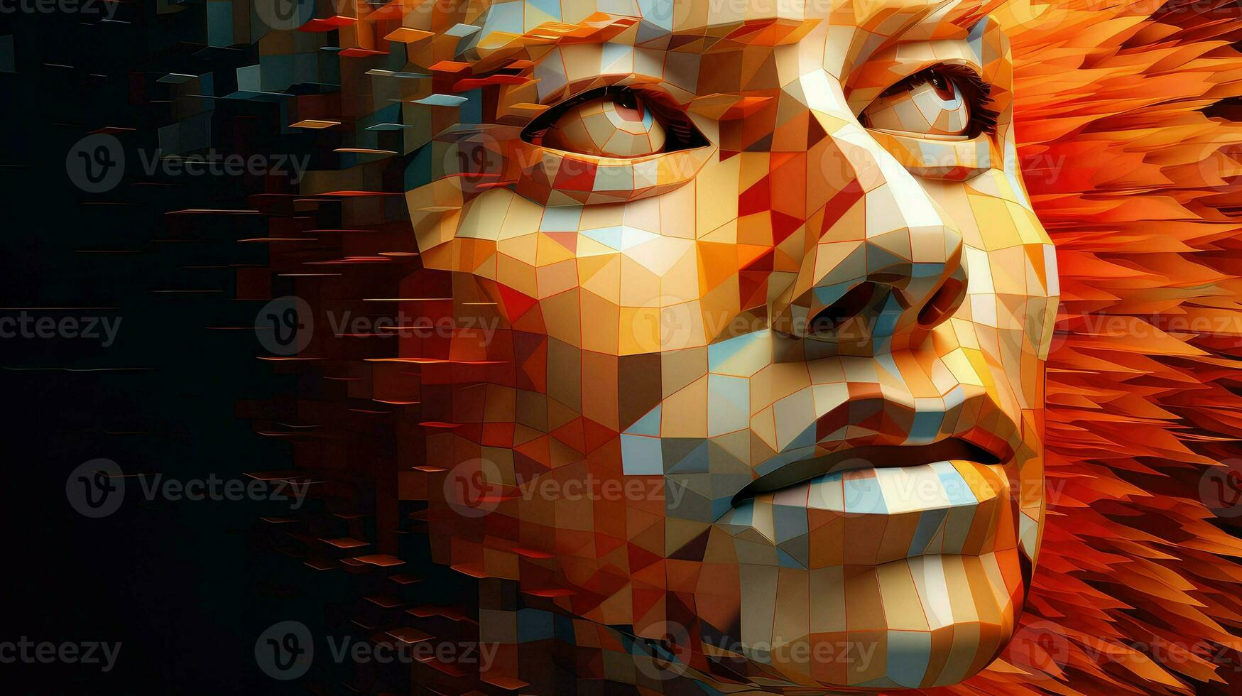 gezicht voxel menselijk hoofd ai gegenereerd foto