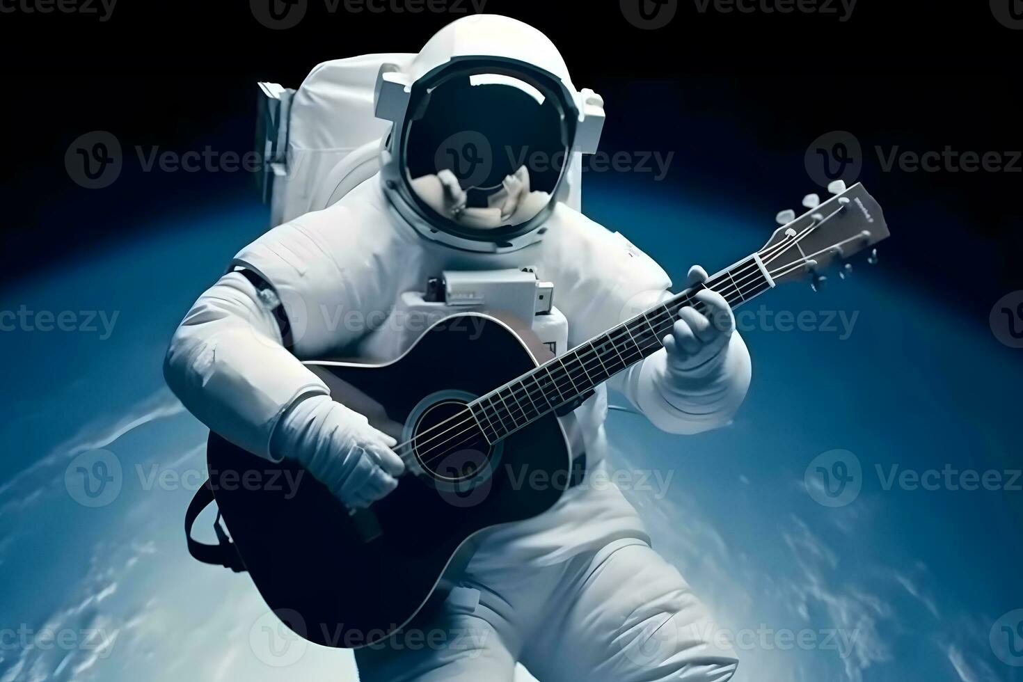 astronaut ruimte rots gitaar. neurale netwerk ai gegenereerd foto