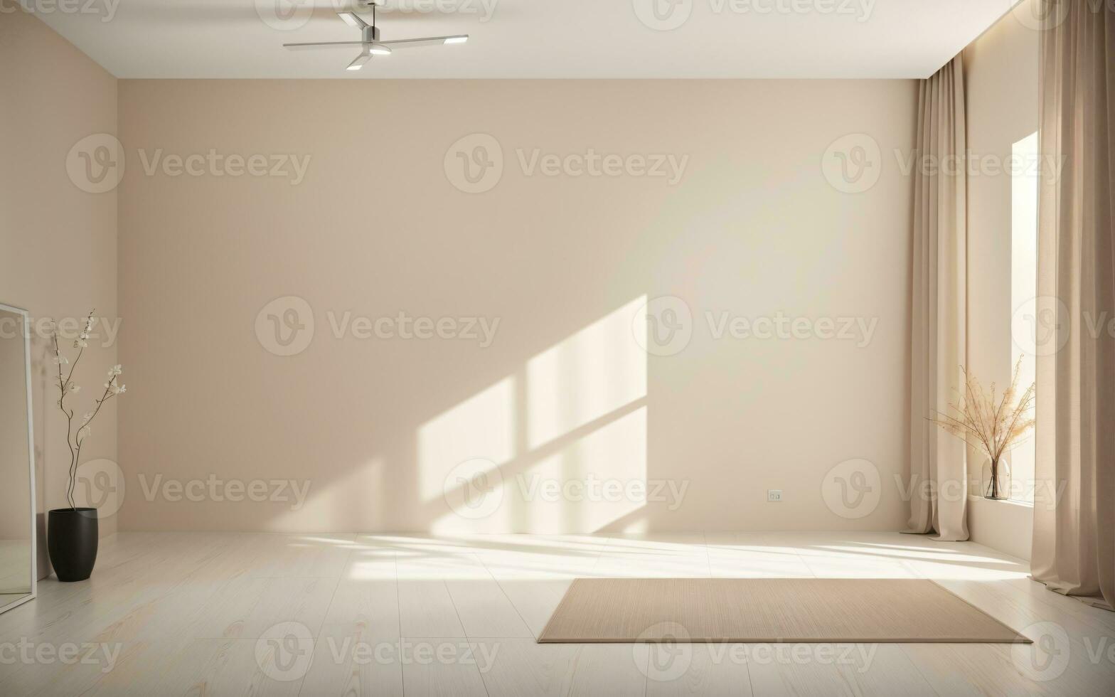 minimalistische leeg kamer met warm toon foto