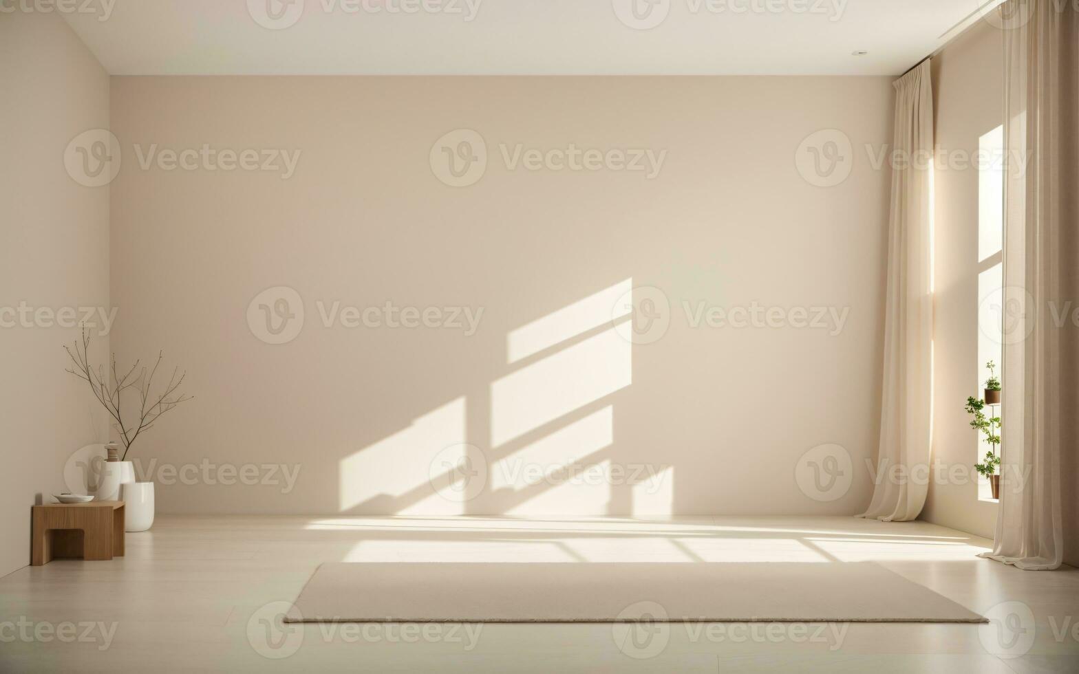 minimalistische leeg kamer met warm toon foto