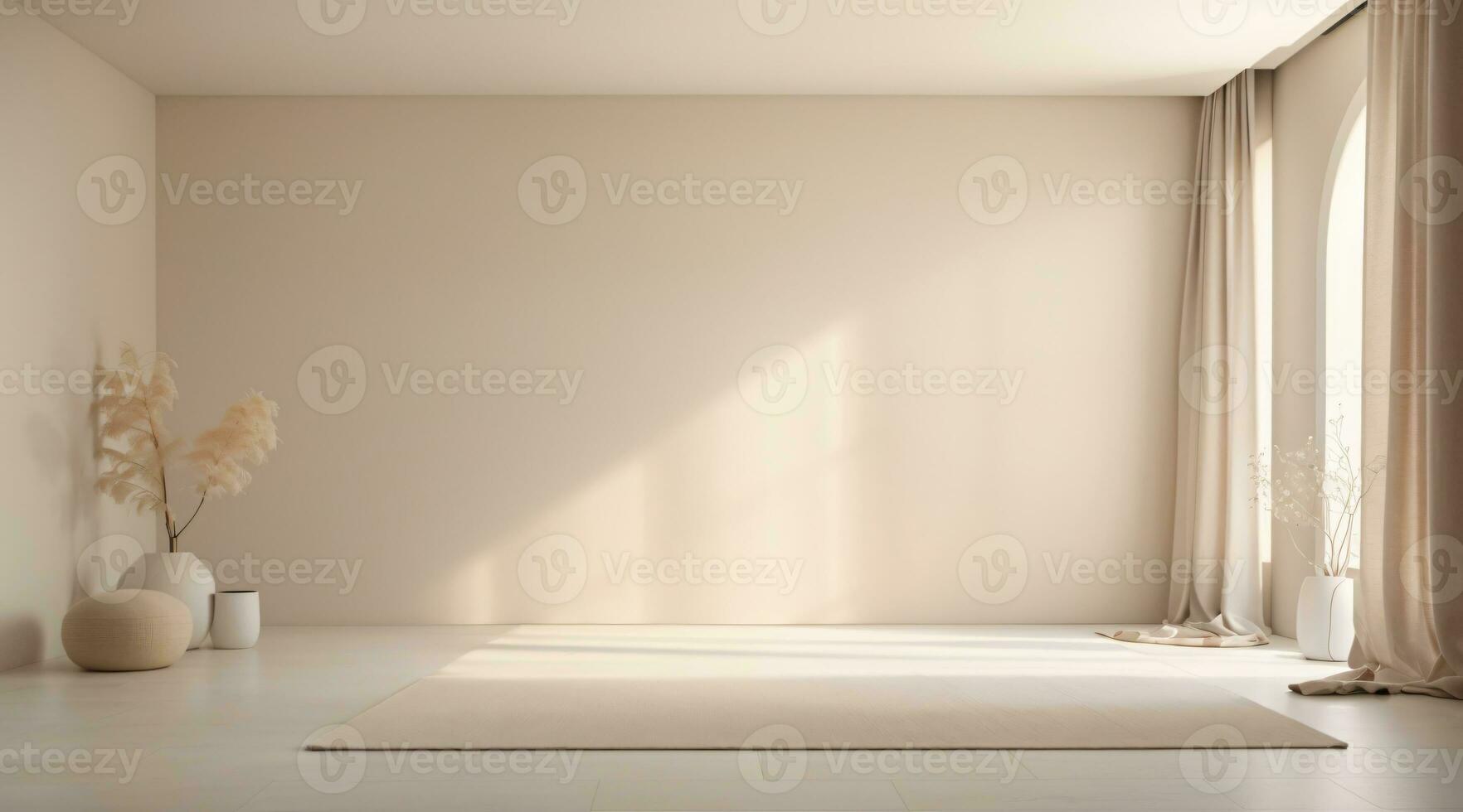 minimalistische leeg kamer met warm toon foto