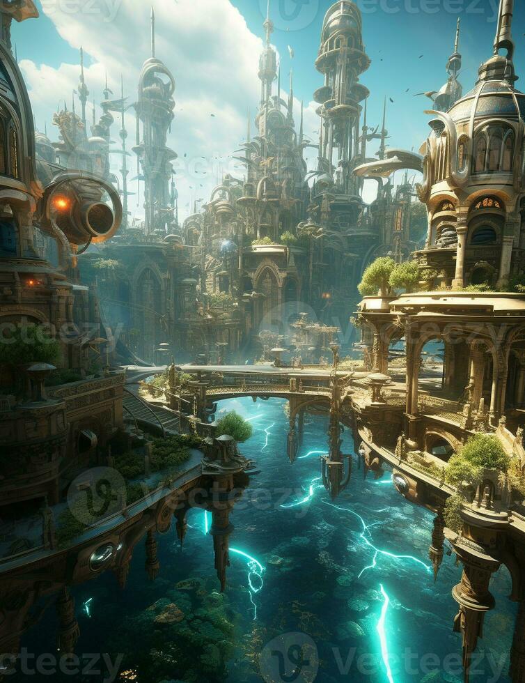 onderwater- stad bruisend foto