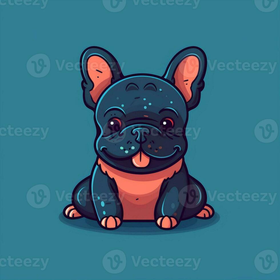 bulldog mascotte glimlachen vector foto