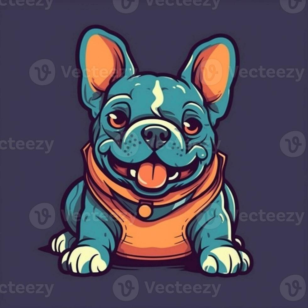 bulldog mascotte glimlachen vector foto