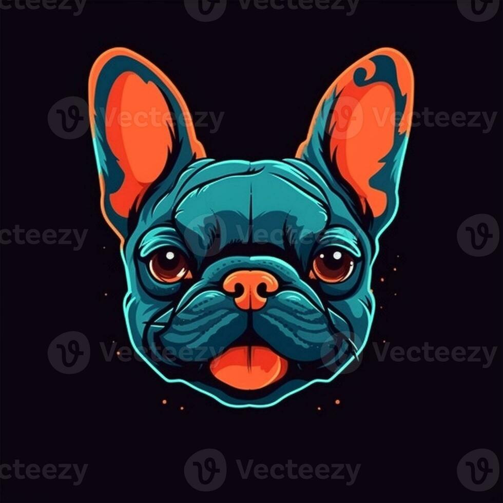 bulldog mascotte glimlachen vector foto