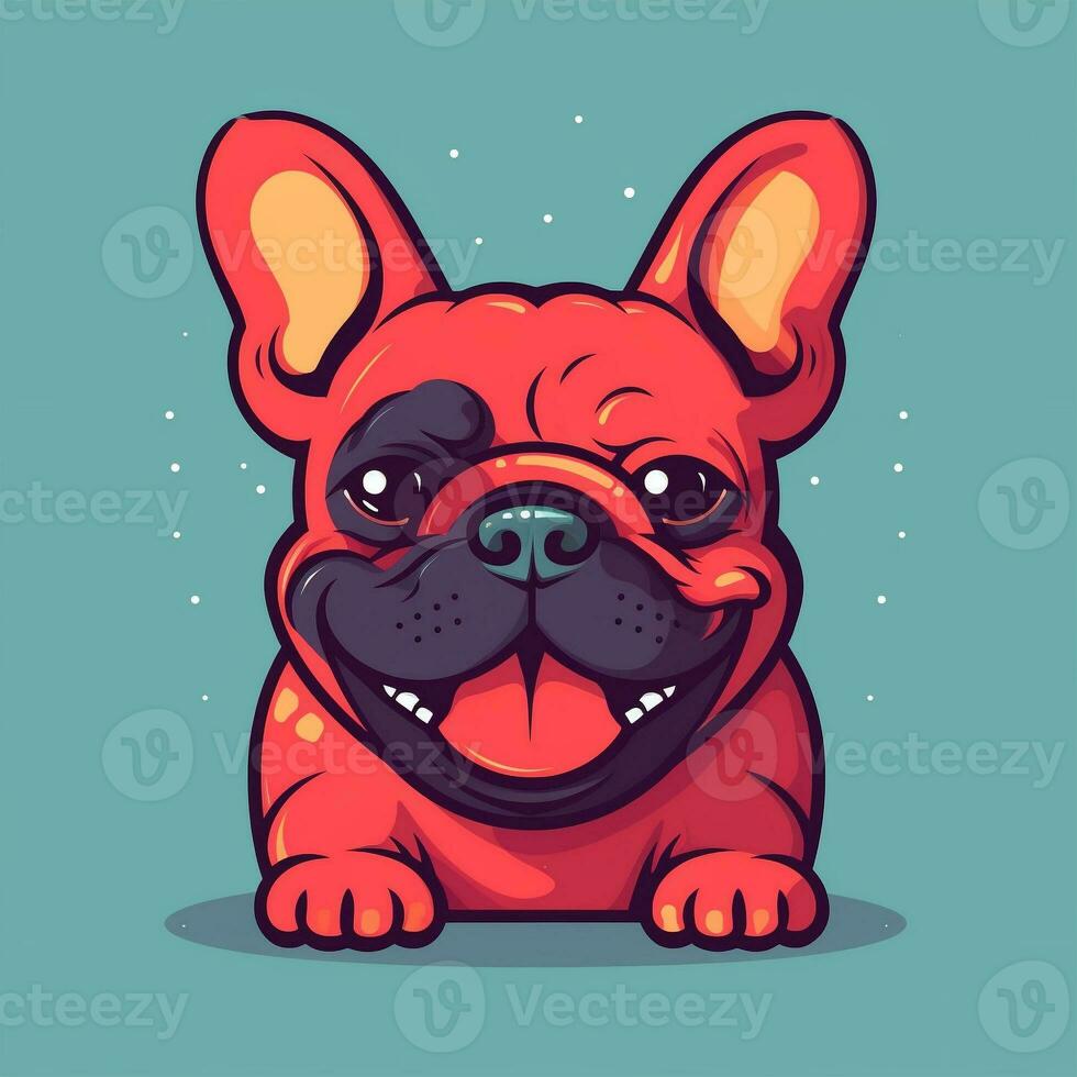 bulldog mascotte glimlachen vector foto