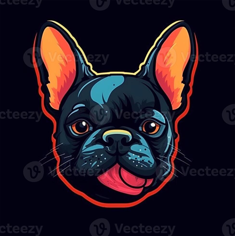 bulldog mascotte glimlachen vector foto