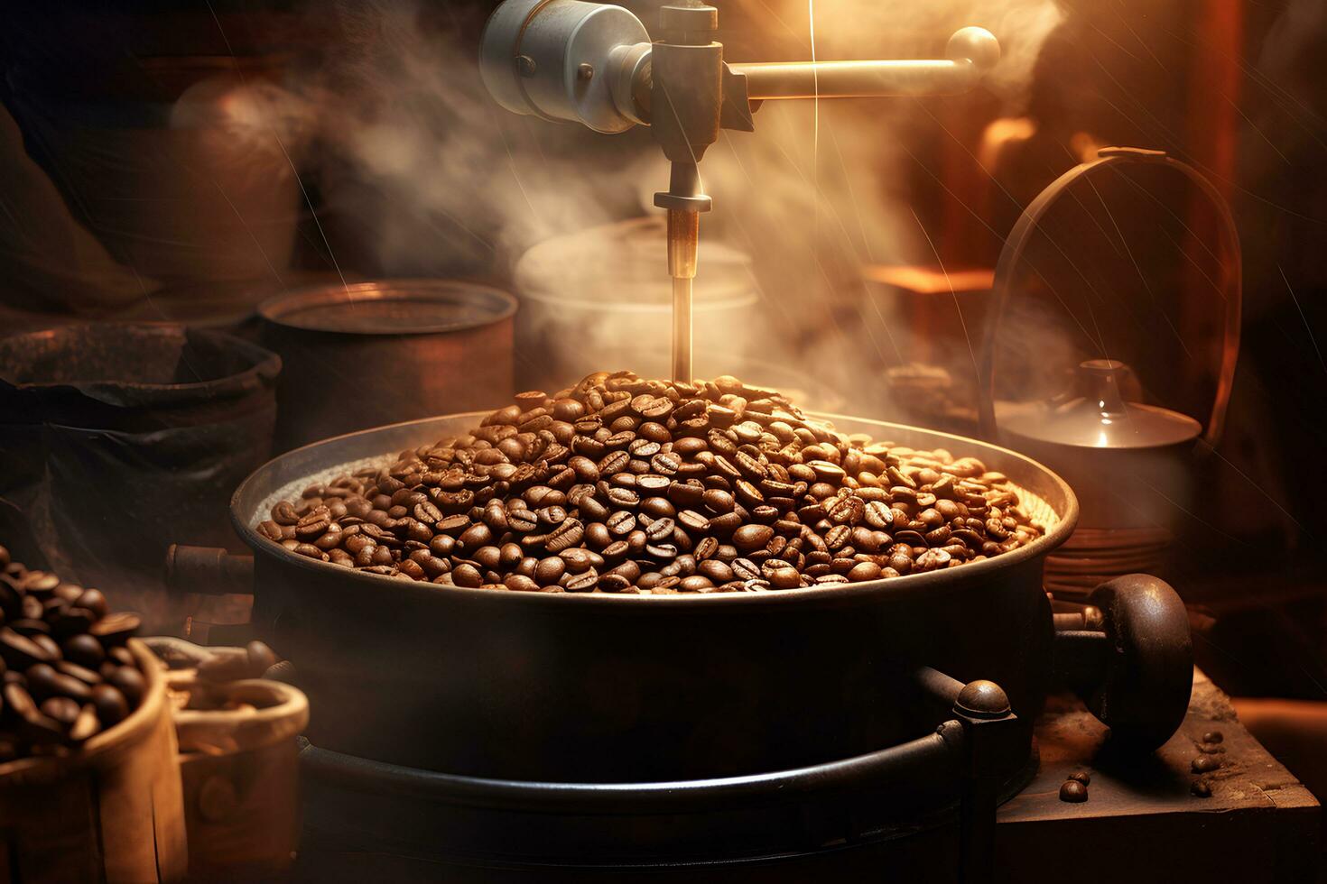 wijnoogst handleiding koffie Slijper met koffie bonen geïsoleerd foto