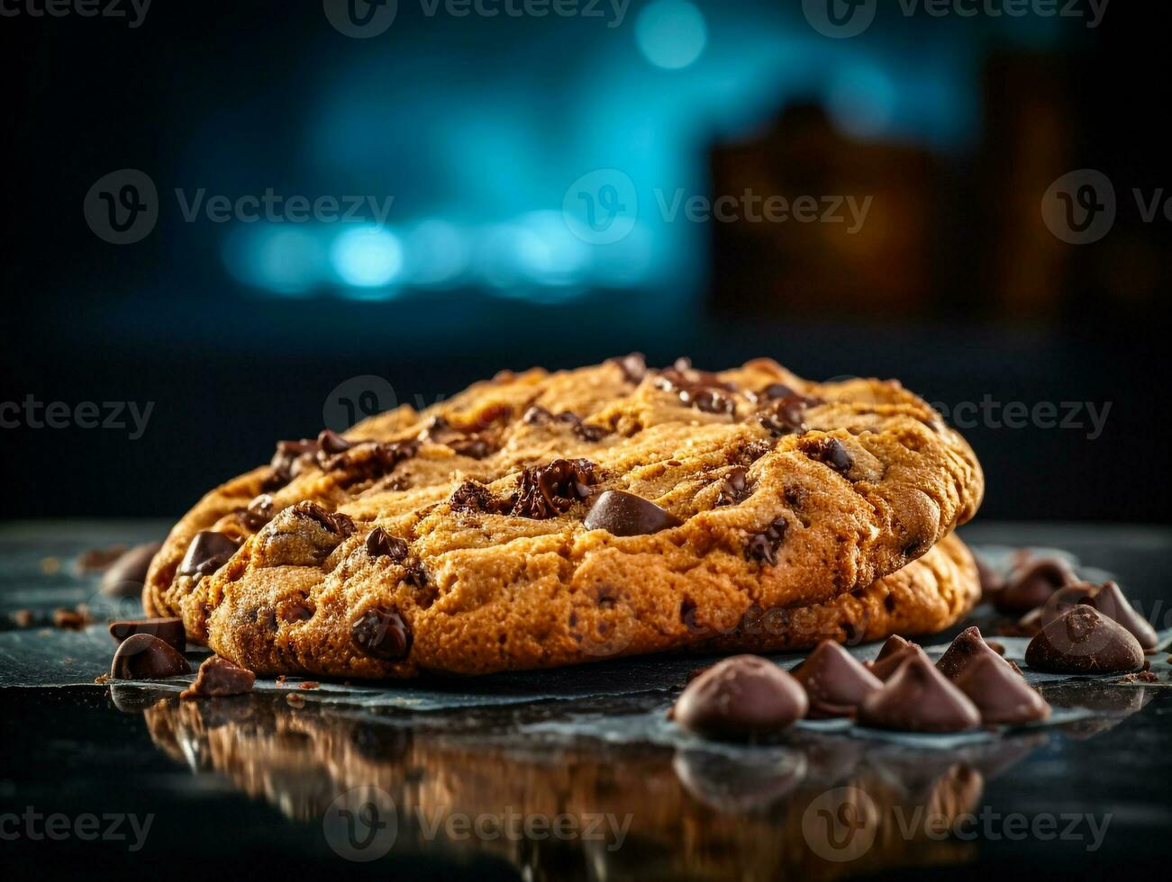 chocola spaander biscuit Aan tafel generatief ai foto