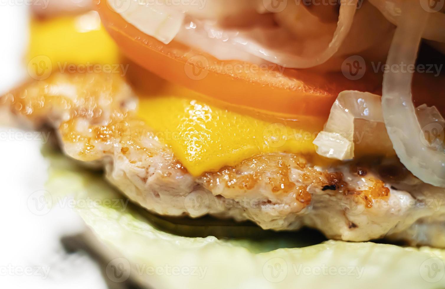 smakelijke hamburger close-up foto