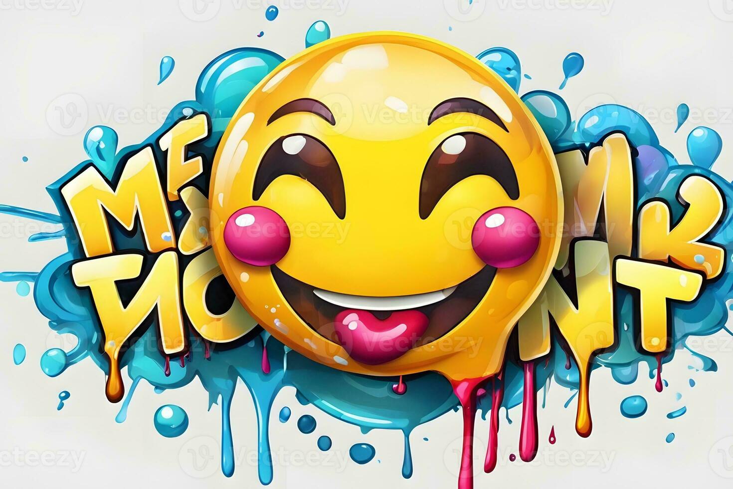 emoji graffiti behang, emoji graffiti achtergrond, emoji graffiti patroon, graffiti achtergrond, graffiti kunst, graffiti behang, ai generatief foto