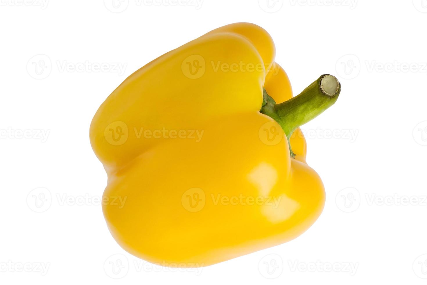 geïsoleerde peper. een gele paprika geïsoleerd op een witte achtergrond foto