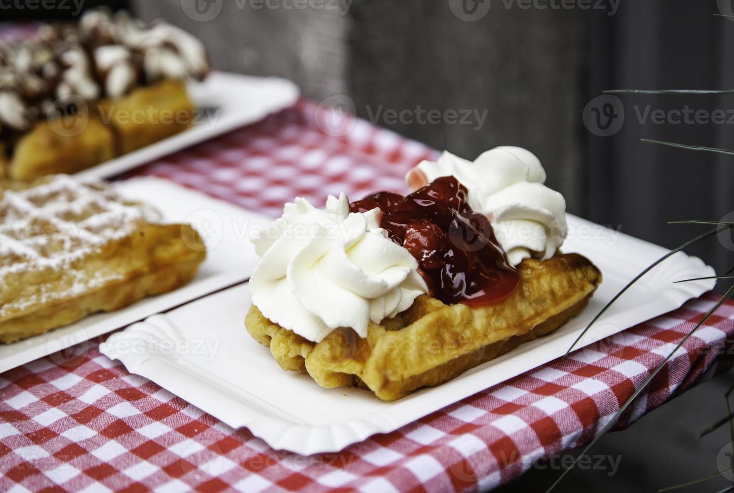 typisch belgische wafels foto