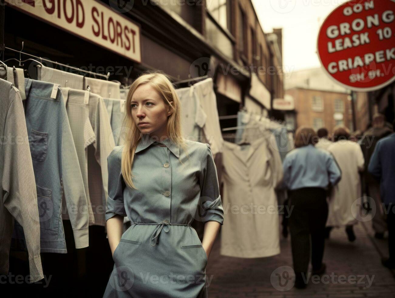 historisch gekleurde foto van een vrouw leidend een protest ai generatief