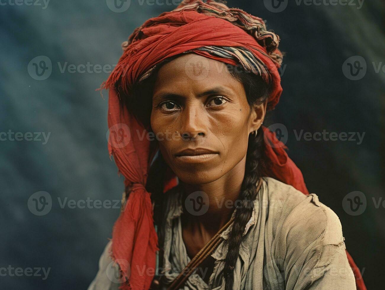 oud gekleurde fotograaf van een braziliaans vrouw van de vroeg jaren 1900 ai generatief foto