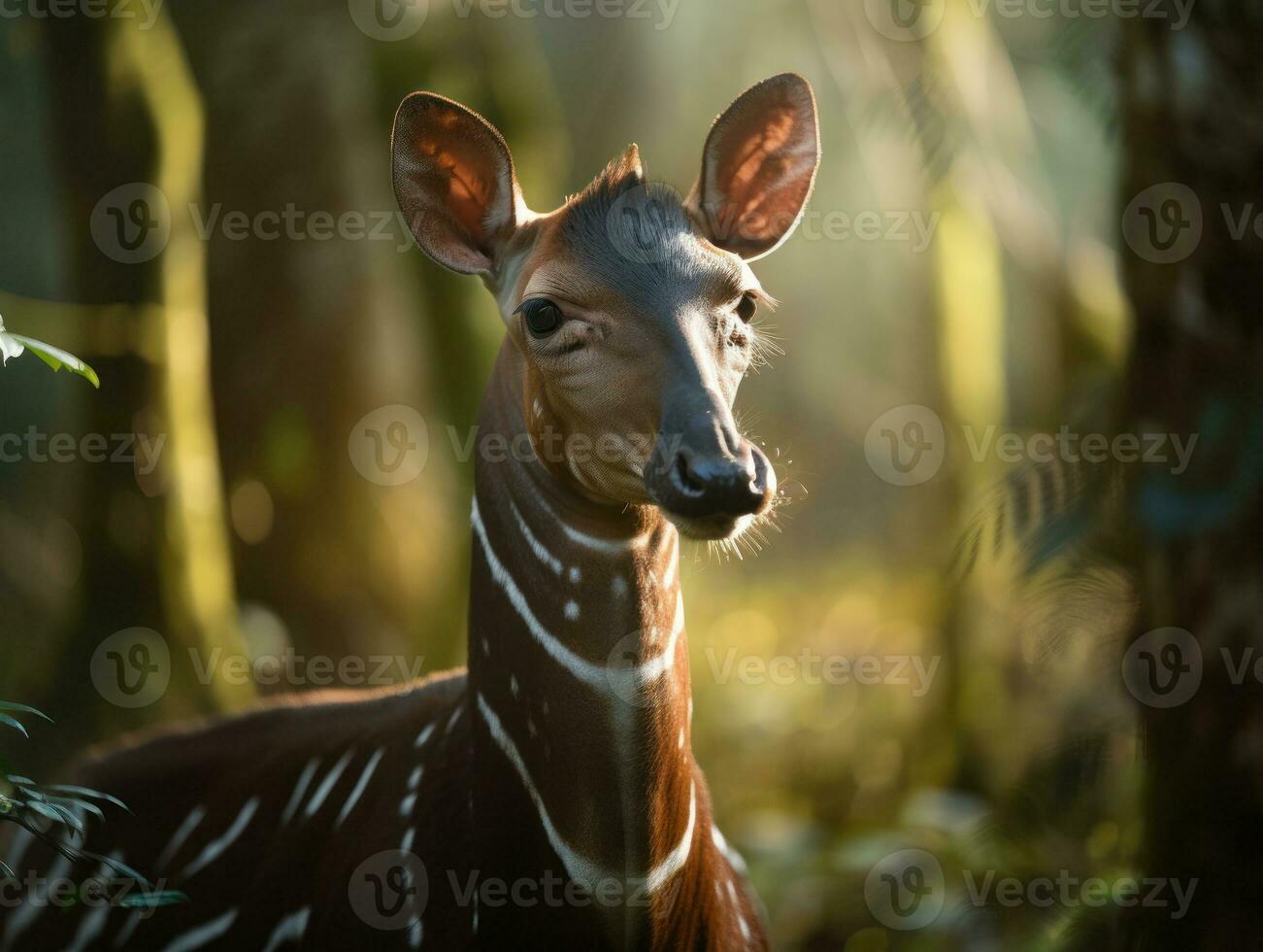 okapi portret gemaakt met generatief ai technologie foto