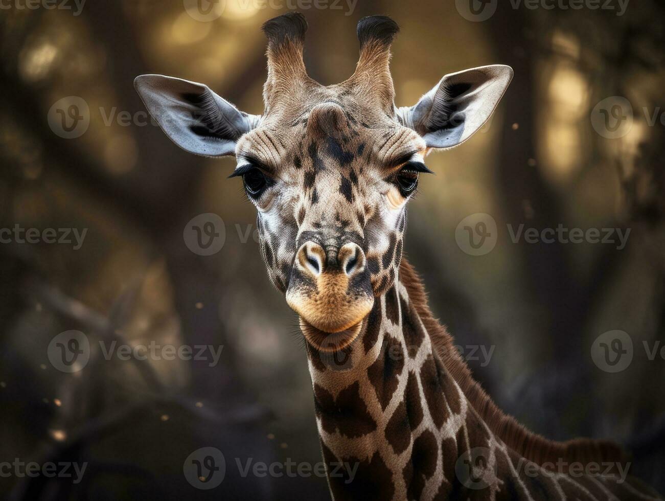 giraffe portret gemaakt met generatief ai technologie foto