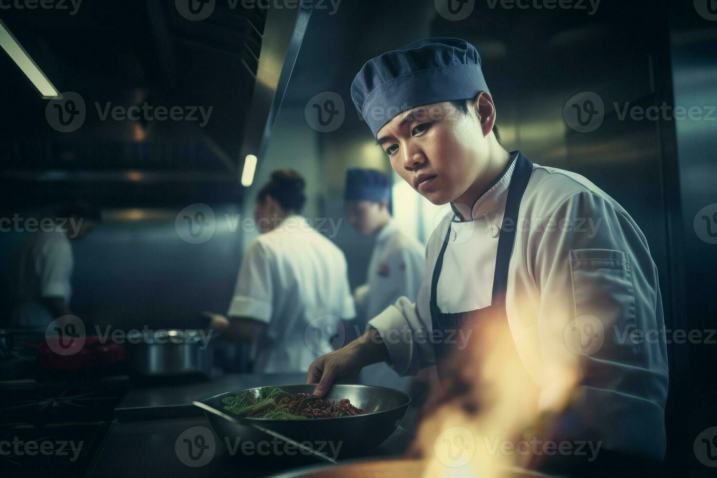 Aziatisch Koken chef. genereren ai foto