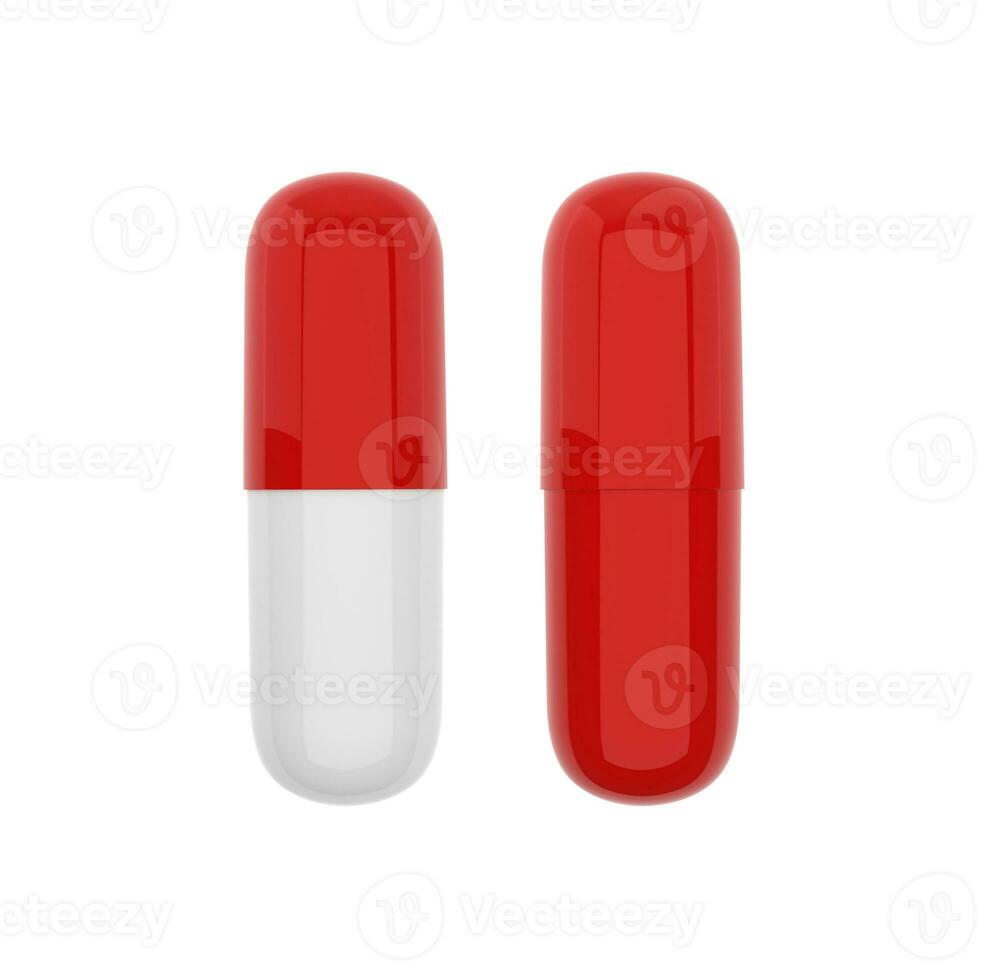 geneeskunde capsules Aan de wit achtergrond foto