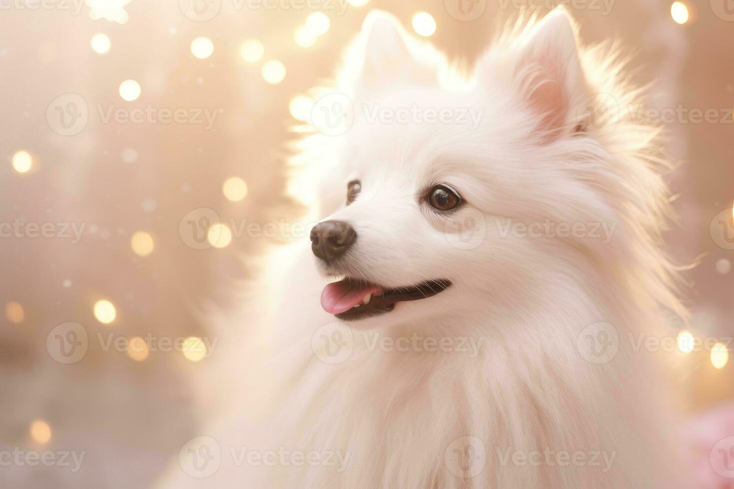 detailopname van schattig hond met mooi bokeh achtergrond, generatief ai illustratie foto