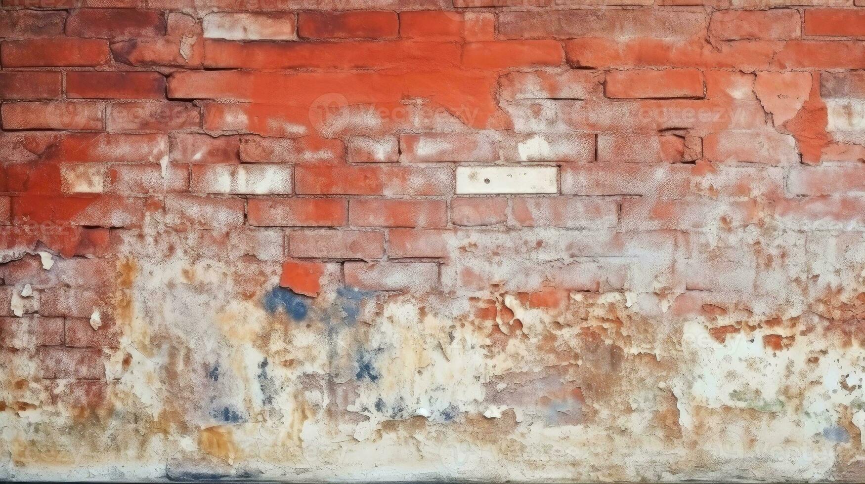 rood steen muur achtergrond, structuur patroon voor doorlopend repliceren, generatief ai illustratie foto