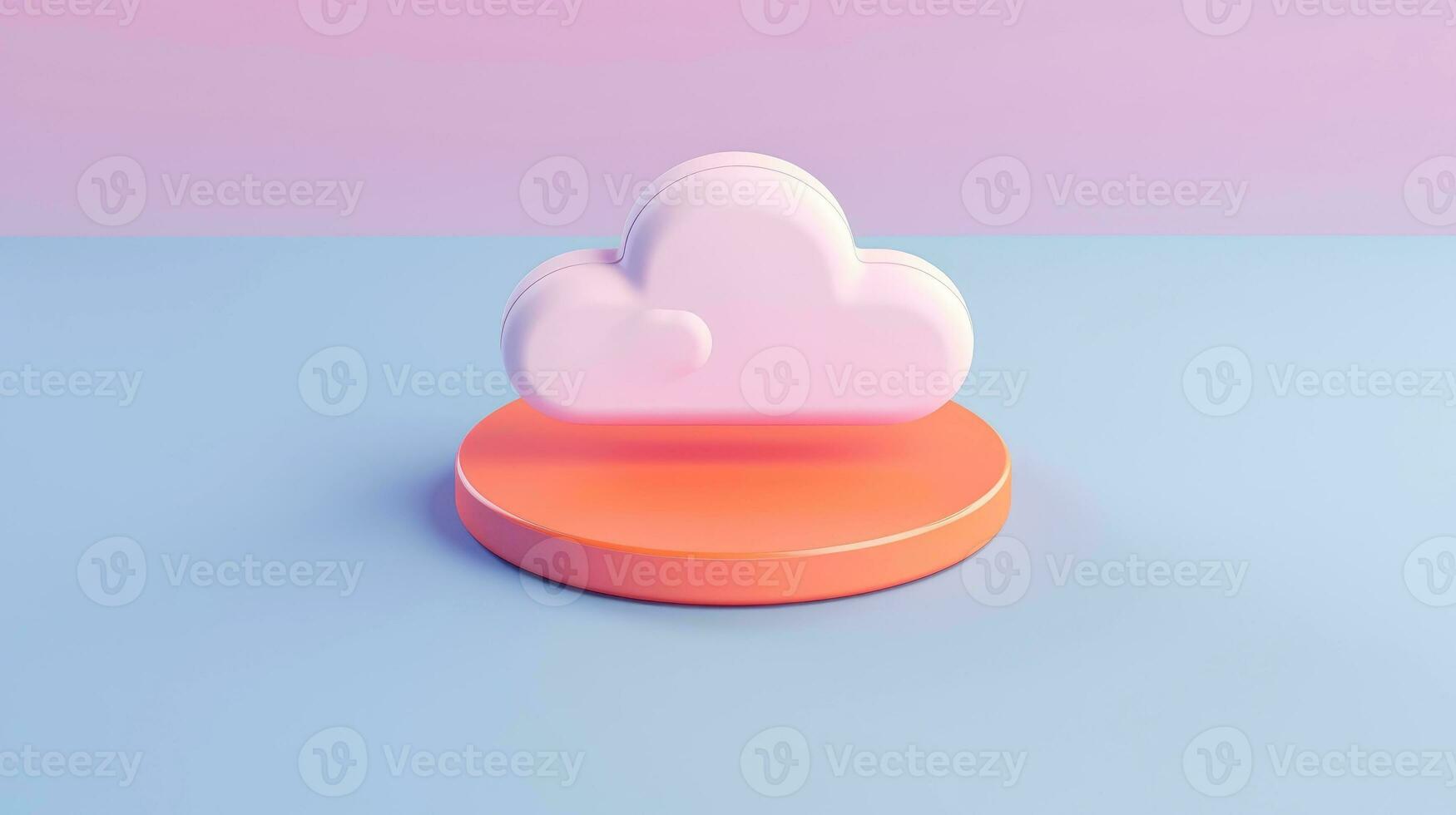 3d wolk icoon minimaal stijl, wolk berekenen online onderhoud, digitaal technologie veiligheid concept, generatief ai illustratie foto