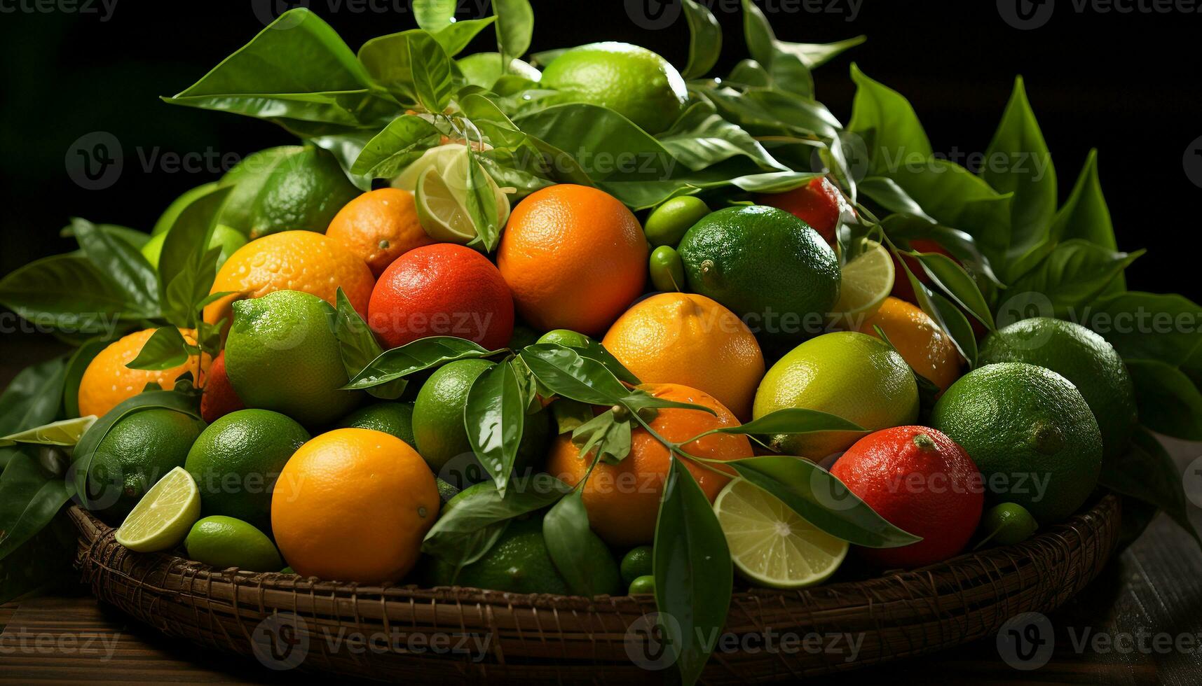 versheid van citrus fruit, natuur gezond aan het eten, levendig kleuren van zomer gegenereerd door ai foto