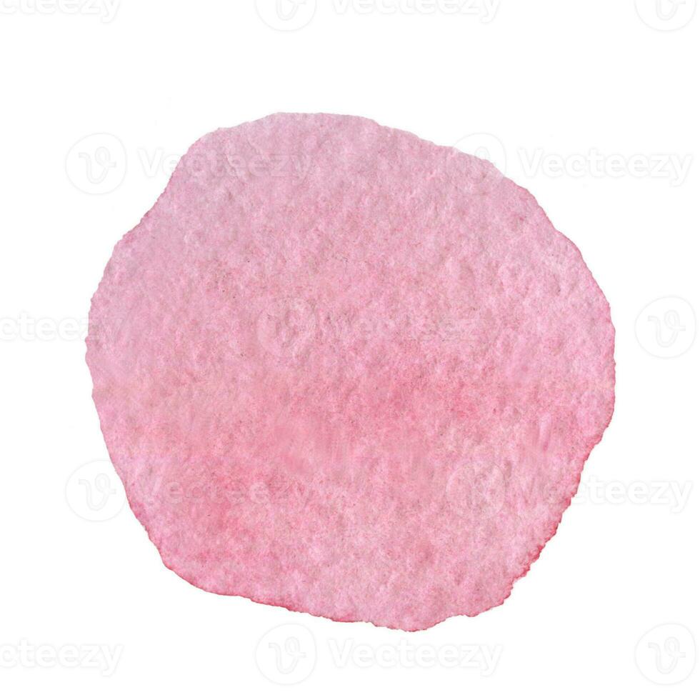 .roze waterverf cirkel. waterverf penseelstreek of plek foto