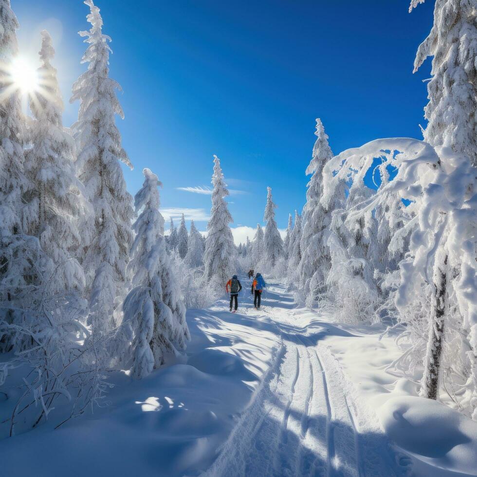 cross-country skiën. uithoudingsvermogen en toneel- routes door foto