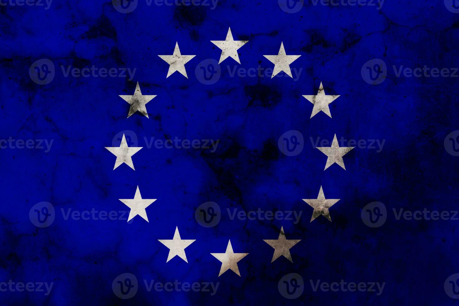 oud EU grunge achtergrond vlag, Europese unie vlag foto