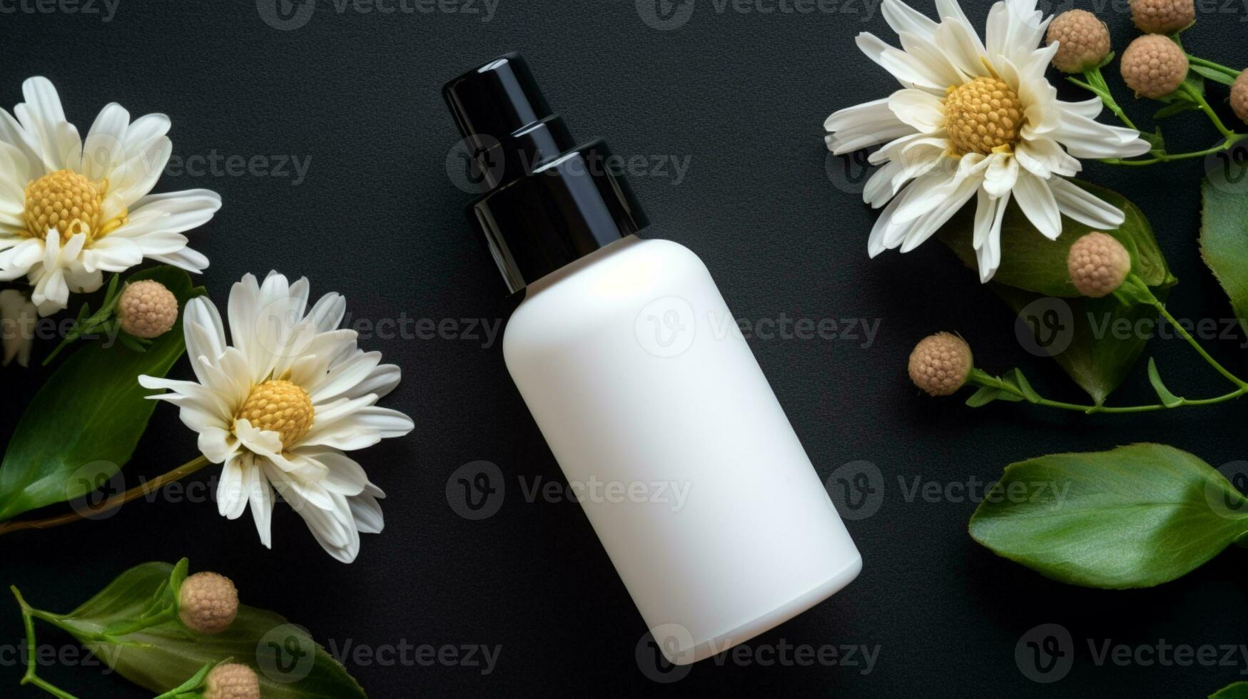 huid zorg Product fles, shampoo, lotion, met neurale achtergrond ai generatief foto