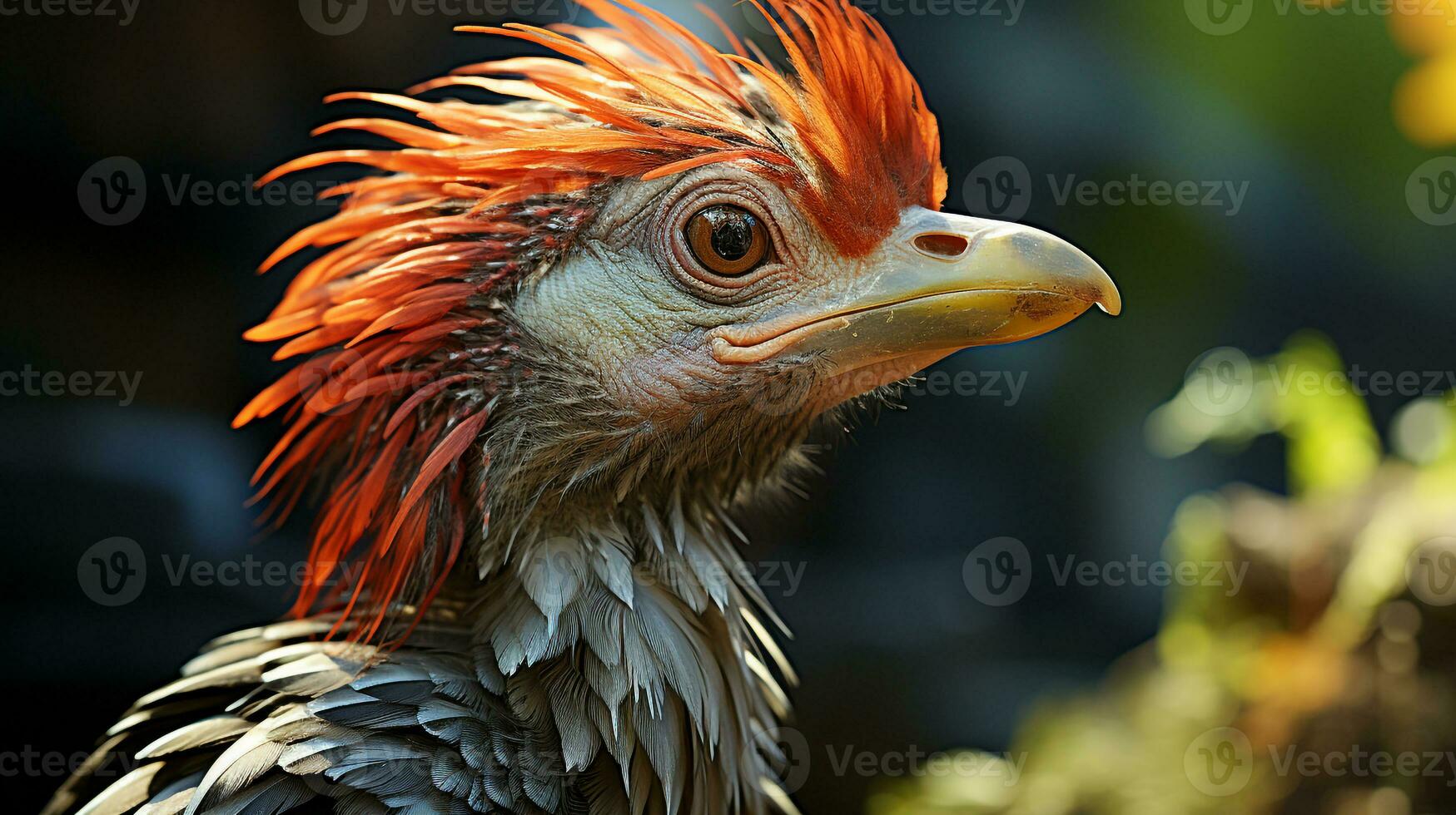 detailopname foto van een archaeopteryx op zoek in hun leefgebied. generatief ai